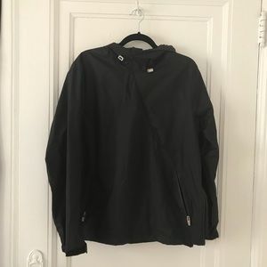 Zara black hooded anorak pullover jacket